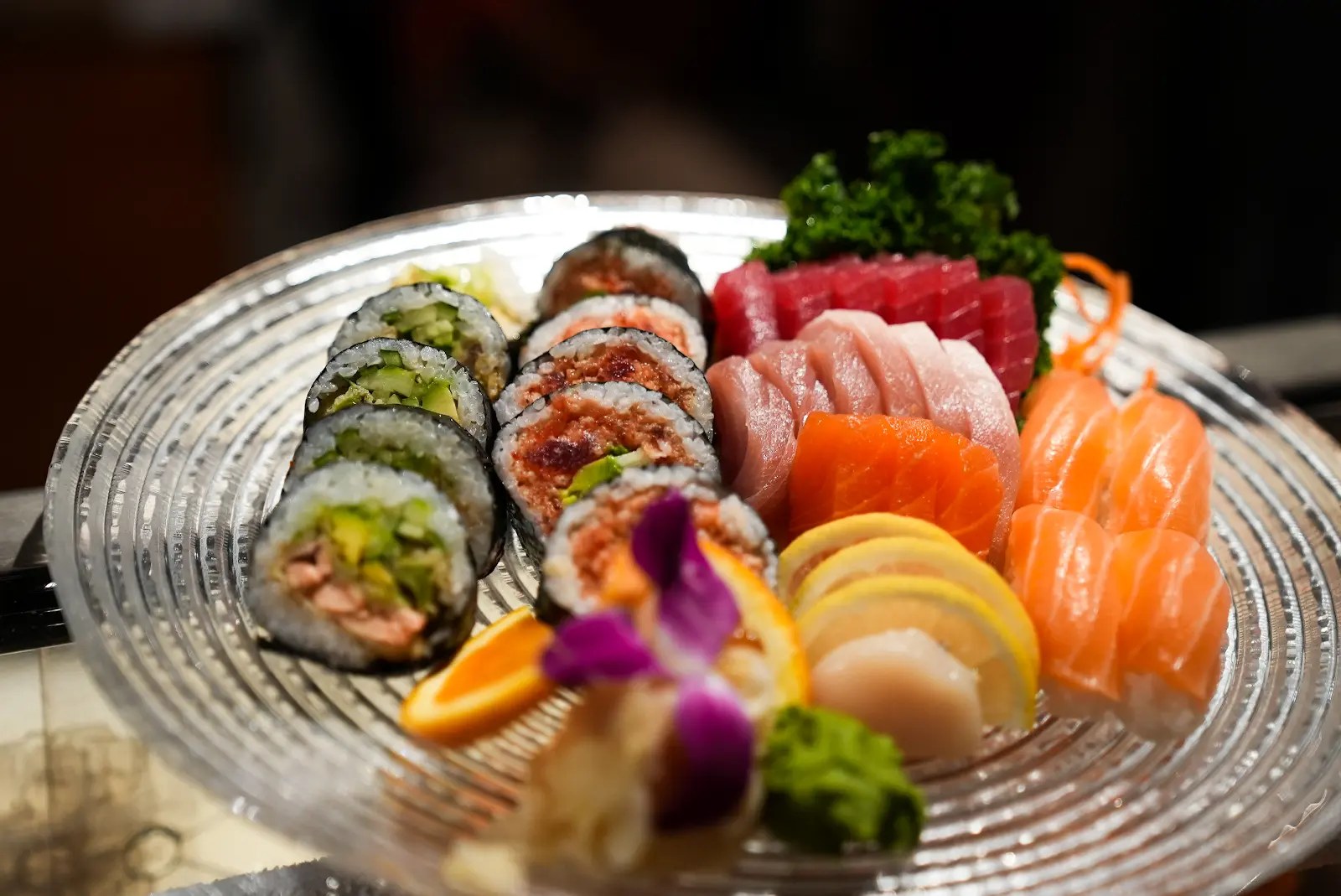 Futomaki big rolls cut into five pieces at Aikawa in West Island Montreal